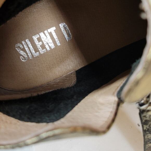 SILENT D Anthro OHMY Booties EU 38 US 7.5 Gold Leather Snakeskin Zipper Ankle - Picture 14 of 14